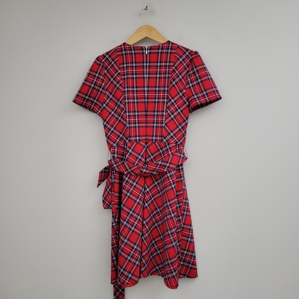 Draper James Angie Check Bow Waist Love Circle Dress Holiday Check Plaid DRW0601 - Picture 4 of 12